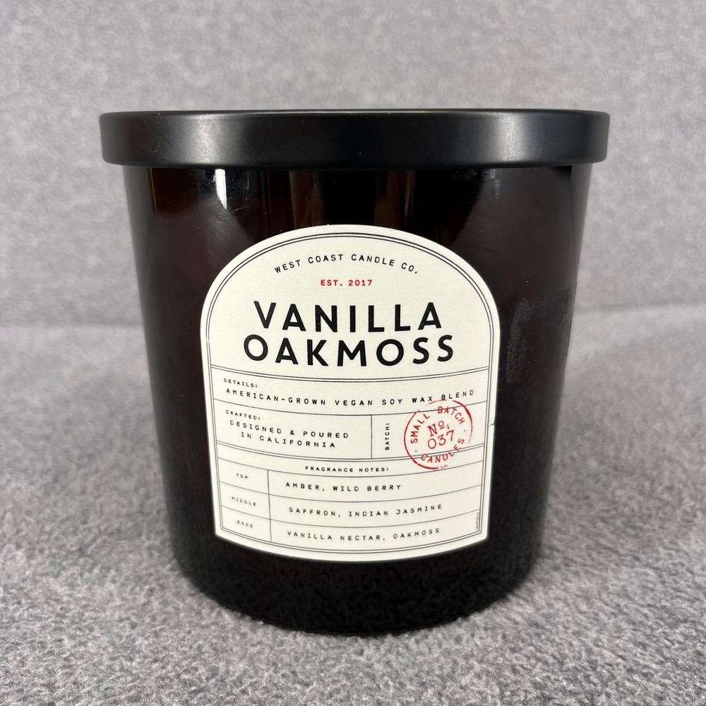 Leoben Co Vanilla Oakmoss Candle 037 Amber Saffron 3-Wick Soy Wax Blend 24 oz